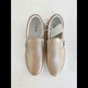 Gold Slip On Sneakers Casual J.Crew NWT 9.5